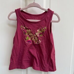 The Children's Place 2T Girls Pink/Purple Shimmery Butterfly Tank Top